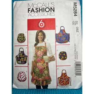 McCalls 5284 pattern full or half apron ruffle hem size one size